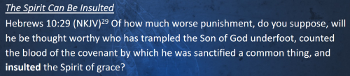 The Holy Spirit can be Insulted