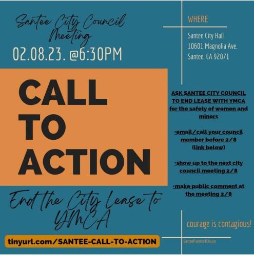 Santee, California - February 8, 2023 - Call to Action at Santee City Council Meeting