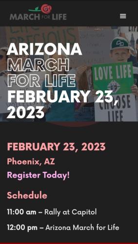 Phoenix, Arizona - February 23, 2023 - Arizona March for Life
