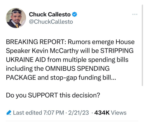 McCarthy stripping Ukraine aid