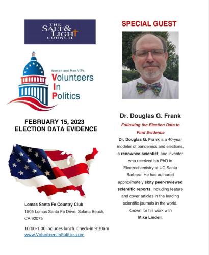 Solano Beach, California - February 15, 2023 - Dr Douglas Frank - Election Integrity