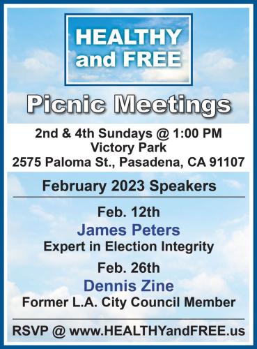 Pasadena, California - February 12, 2023 - Healthy and Free Picnic Meeting