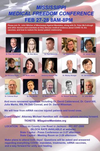 Jackson, Mississippi - February 27-28, 2023 - Medical Freedom Conference