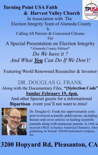 Pleasanton, California - February 19, 2023 - Dr. Douglas Frank - Election Integrity