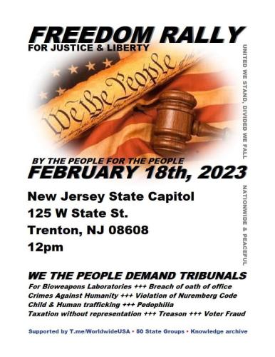 Trenton, New Jersey - February 18, 2023 - Freedom Rally