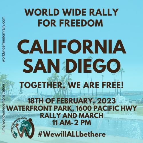 San Diego, California - Feb 18, 2023 - Freedom Rally