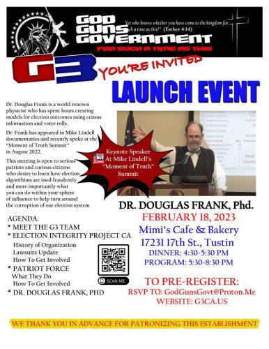 Tustin, California - February 18, 2023 - Dr. Douglas Frank