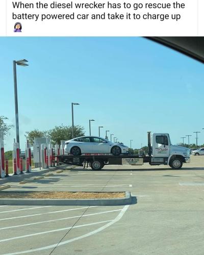 electric charging tow truck
