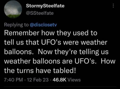 weather balloons or UFO