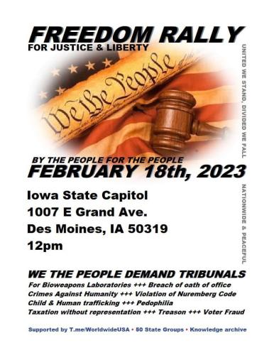 Des Moines, Iowa - February 18, 2023 - Freedom Rally