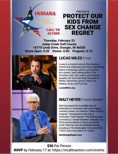 Grainger, Indiana - February 23, 2023 - Protect our Kids From Sex Change Regret
