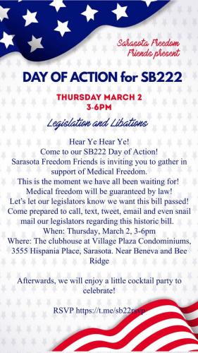 Sarasota, Florida - March 2, 2023 - Day of Action for SB222