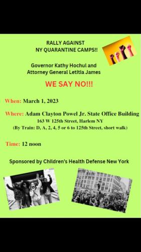 Harlem, New York - March 1, 2023 - Rally Against NY Quarantine Camps
