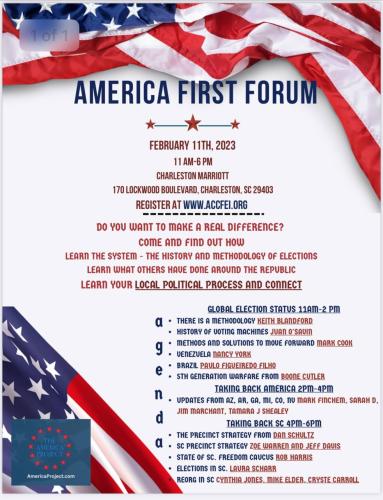 Charleston, South Carolina - February 11, 2023 - America First Forum