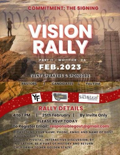 Whittier, California - February 25, 2023 - Vision Rally Part ll