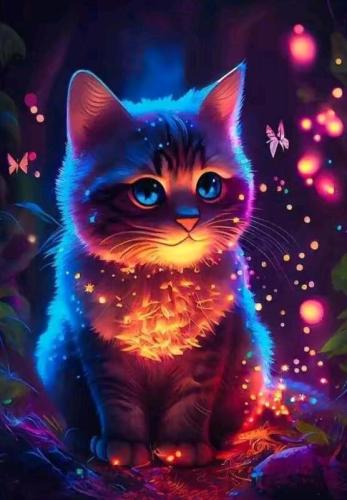 Beautiful lit kitten