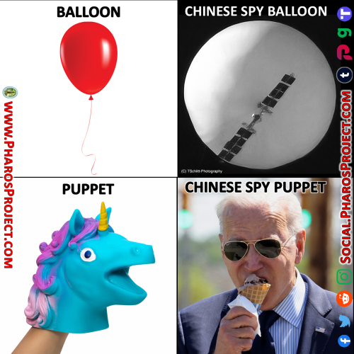 Joe Biden and Chinese balloon - Chinese spies - Web-Social