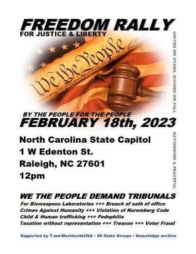 Raleigh, North Carolina - February 18, 2023 - Freedom Rally