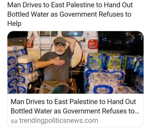 Man drives to East Palestine to deliver water 960px