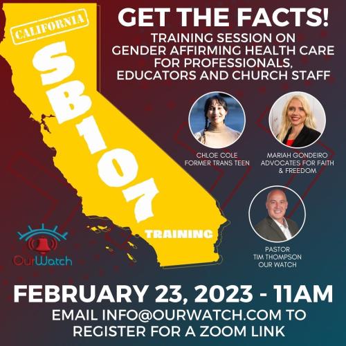 California – Zoom – February 23, 2023 – Getting the Facts About Gender Affirming Healthcare