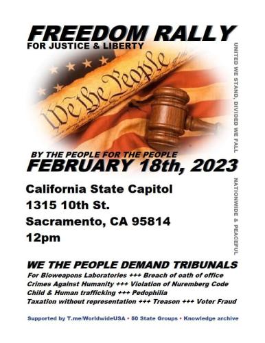 Sacramento, California - February 18, 2023 - Freedom Rally