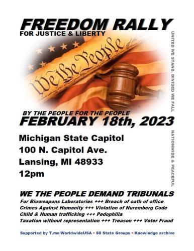 Lansing, Michigan - February 18, 2023 - Freedom Rally