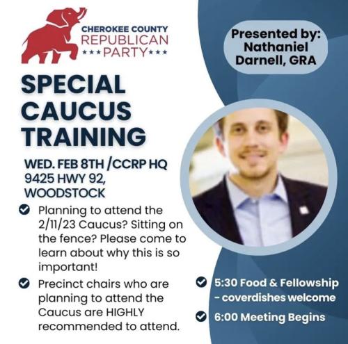 Woodstock, Georgia - February 8, 2023 - Special Caucus Training