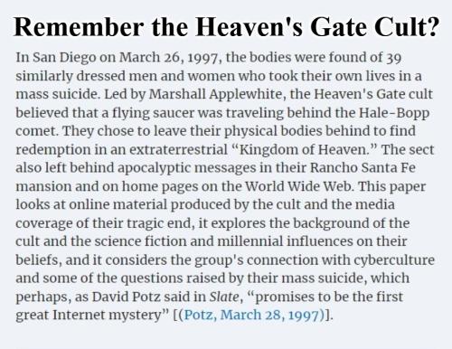 Remember the Heaven's Gate Cult