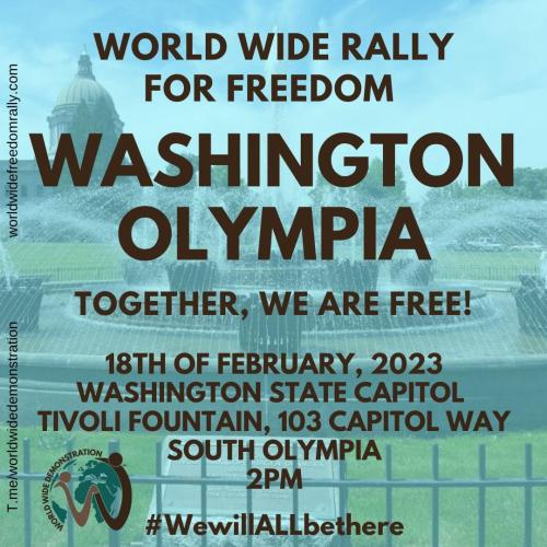 Olympia, Washington  - Feb 18, 2023 - Rally for Freedom