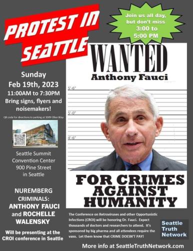 Seattle Washington - February 19, 2023 - Protest Crimes Against Humanity