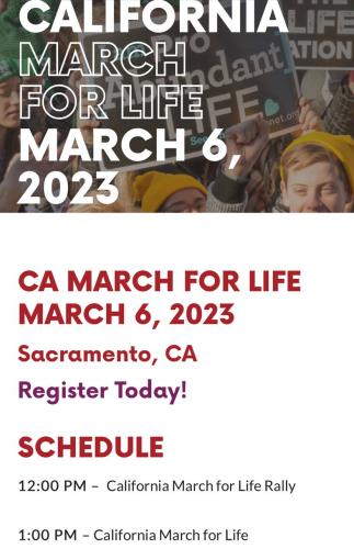 Sacramento, California - March 6, 2023 - March for Life