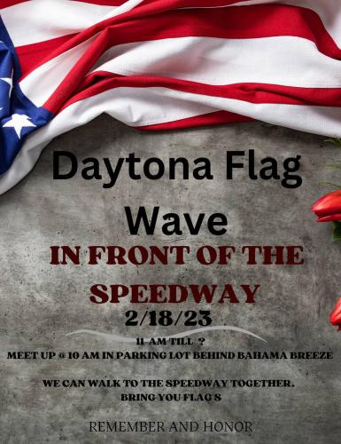 Daytona Beach, Florida - February 18, 2023 - Flag Wave