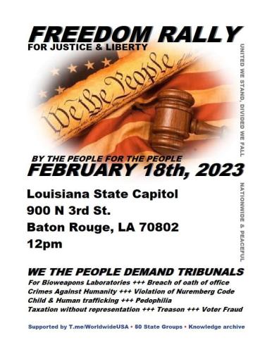 Baton Rouge, Louisiana - February 18, 2023 - Freedom Rally