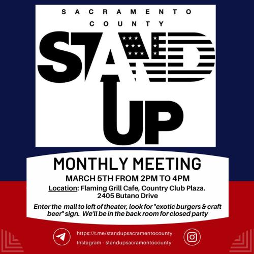 Sacramento, California - March 5, 2023 - Meeting of Stand Up Sacramento
