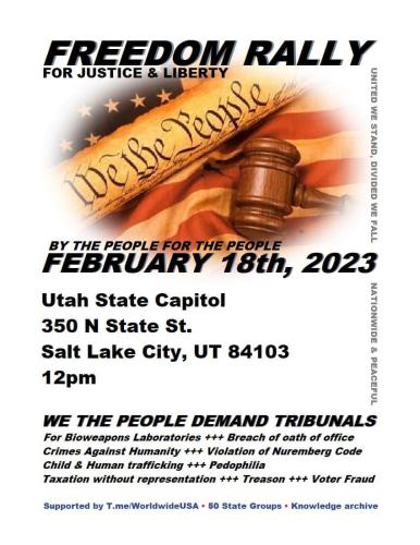 Salt Lake City, Utah - February 18, 2023 - Freedom Rally