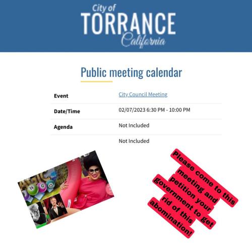 Torrance, California - February 7, 2023 - Petition City Council about Drag Queen Event