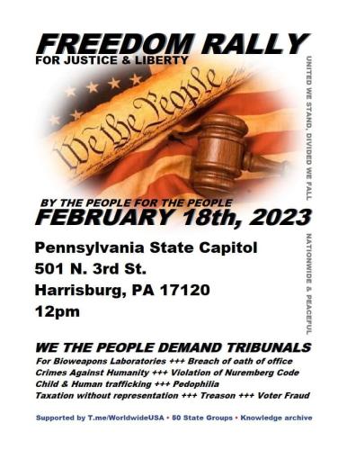 Harrisburg, Pennsylvania - February 18, 2023 - Freedom Rally