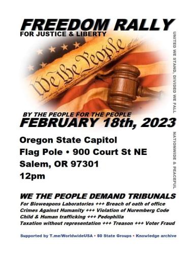 Salem, Oregon - February 18, 2023 - Freedom Rally