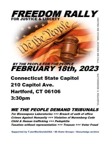 Hartford, Connecticut - February 18, 2023 - Freedom Rally