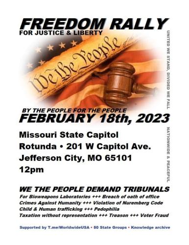 Jefferson City, Missouri - February 18, 2023 - Freedom Rally