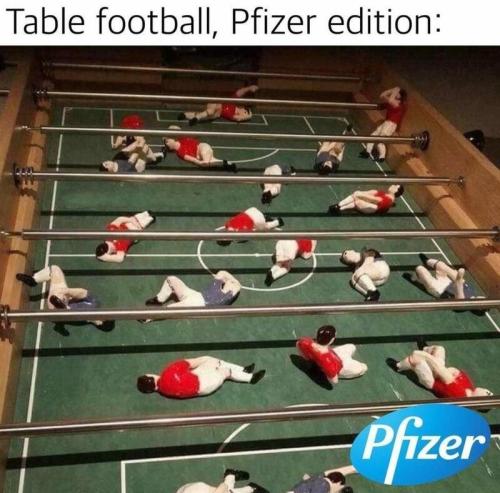 Table football sponsored by Pfizer