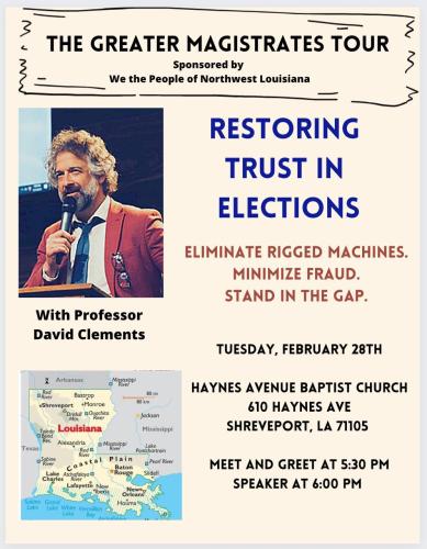 Shreveport, Louisiana - February 28, 2023 - Election Integrity Workshop