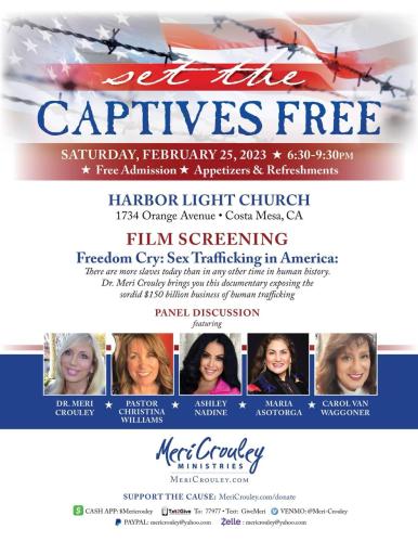 Costa Mesa, California - February 25, 2023 - Set the Captives Free Film Screening and Panel Discussion