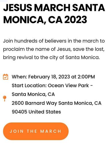Santa Monica, California - February 18, 2023 - Jesus March