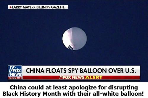 Chinese Demonstrate Their Racism by Flying All White Spy Balloon Over Montana