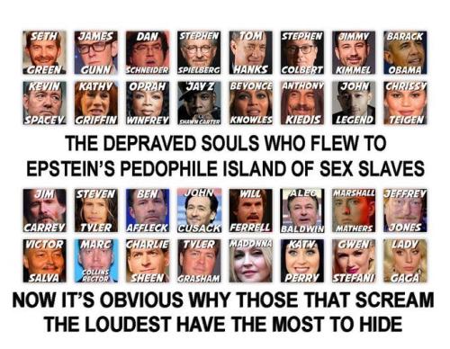 pedodems swamp hollywood epstein flight seth spielberg hanks colbert kimmel obama spacey griffin winfrey oprah jay z beoynce kiedis john legend tiegen eminem mathers baldwin cusack jim carrey