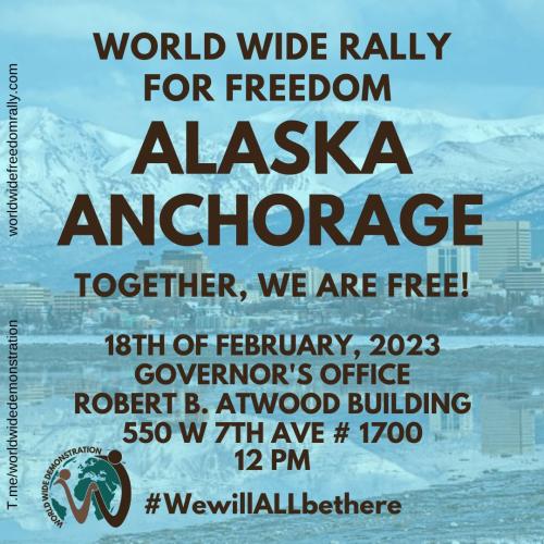 Anchorage, Alaska - February 18, 2023 - Freedom Rally