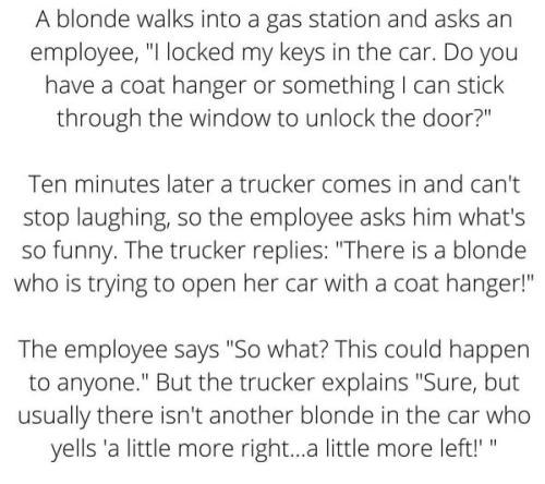 blond locks keys in car