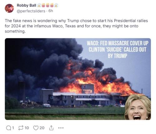 The Fake News is wondering why Trump kicked off his campaign at Waco Texas