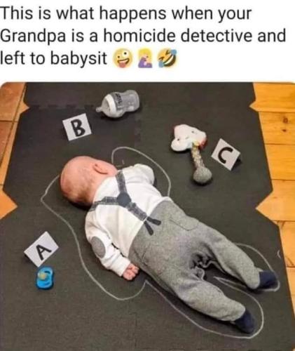 grampa babysits